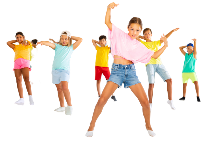 Dance studio - girls and boys in dance lesson